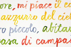 scrittura corsiva